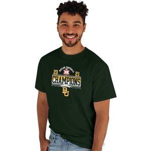 Blue 84 Men's NCAA Officially Licensed Michigan Wolverines Big Ten Champs T-Shirt Locker Room 2021 (Green, XXL)