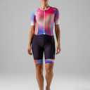 MY KILOMETRE Women's Triathlon Suit, Sleeveless Trisuit with Chamois, 2 Rear Pockets, UPF 50+ (Pink, S)