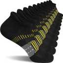 suaskk Womens Athletic Cushioned Anti-Blister Comfort Running Ankle Socks 5 Pairs (Black, M)