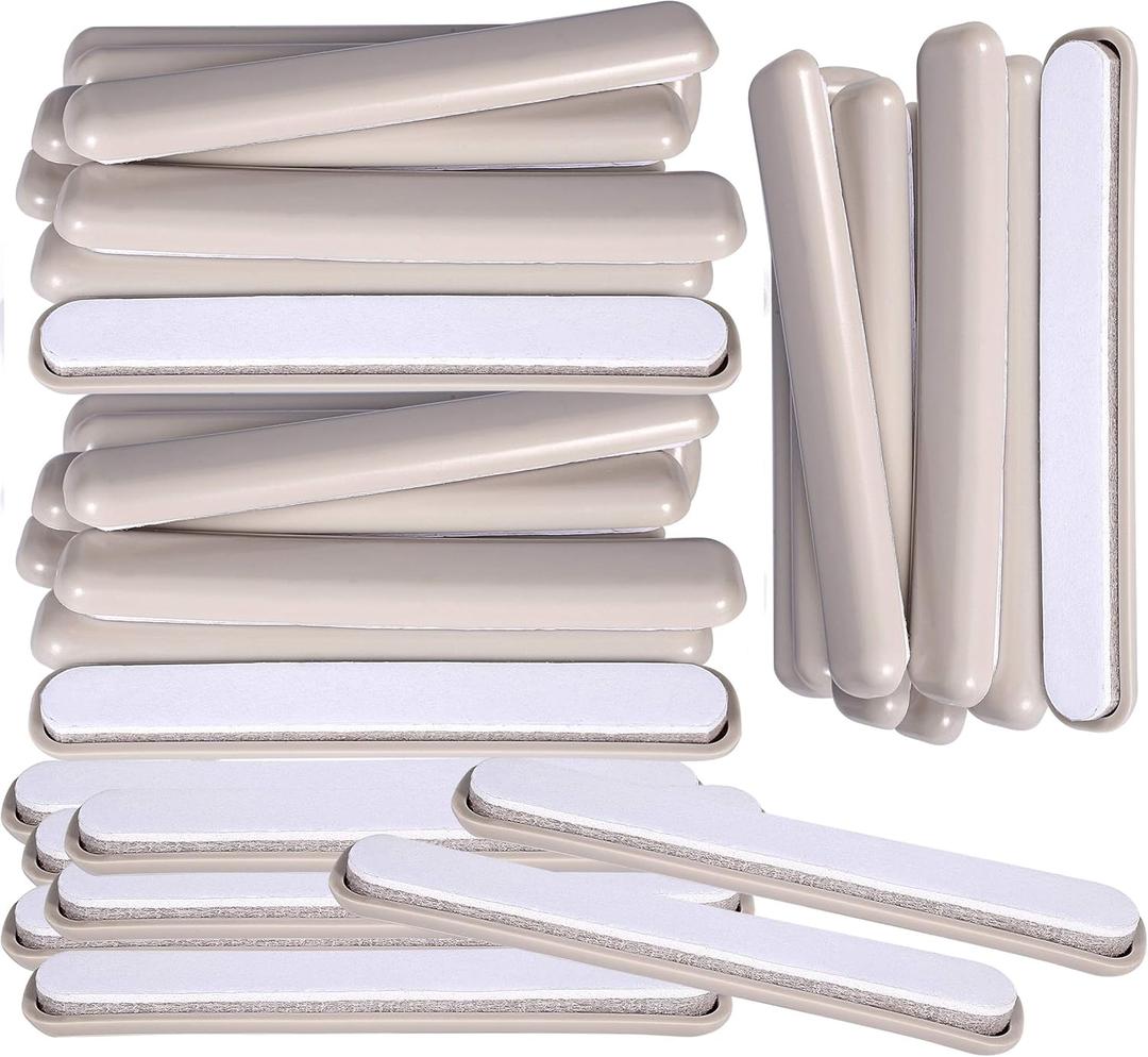32Pcs 1/2in.X 4in.Bar Self Stick Carpet Sliders Self Adhesive Furniture Moving Slider for Carpet Slider,Self-Adhesive Furniture Slider,Moving Pads Moving Furniture Sliders Furniture Mover Glide Glider