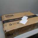 Wheeled Snow Plow Shovel, 20" H Heavy-Duty Steel Orange Blade with Single Handle, 5 Angles, 2 Wheels, Back Saver Pusher for Snow Removal on Driveway, Sidewalks and Doorways