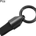 3 x HARFINGTON Car Key Chain Ring Clip Small Leather Keychain Key Fob Key Fob Accessory with Keyrings for Home Car Keys (Gunmetal Black)