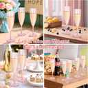WDF 36PCS Pink Champagne Flutes Plastic - 6OZ Pink Disposable Champagne Flutes Party Supplies for Birthday Parties Baby Shower Wedding Spring Mother's Day
