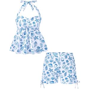 Teen Girls Swimsuits Halterneck Tankini Bathing Suits for 7-16