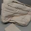 TOPDesign Puffer Tote Bag for Women, Lightweight Puffy Handbag with Compartments, Quilted Shoulder Bag for Work, Travel, Gym (Large, Beige)