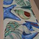 Navy Blue Teal Nautical Starfish Beach Coastal Sea Beachy Waterproof Picnic Party Rectangle Table Cloth Cover Decorations Fabric 54 X 72 Inches Rectangle Tablecloth Home Dining Room Kitchen Decor (6" x 6" (Rectangular), Black12)