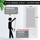 Pushglossy 22"x 48" Entry Door Frame Only Replacement Kit for 1'' Glass (Glass Not Included) 1 Lite Exterior Front Door Window Frame Replacement Grille Inserts Home Improvement Easy to Install Use
