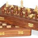 Rosewood Foldable Travel Chess Set for Blind Visually Impaired Low Vision Players 10 Inch Tactile Pegged Chess Board with Raised Squares Portable Storage Accessible Board Game