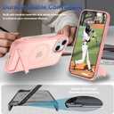 for iPhone 15 Case & iPhone 14 Case with Screen Protector+Lanyard Wrist Strap,Magnetic Translucent Matte Rugged Slim Phone Cover Built in Invisible Kickstand [Fit for MagSafe],Cute Pink