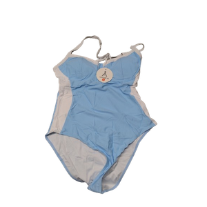 ANRABESS Women One Piece Swimsuit Backless Full Coverage Ribbed Adjustable Strap Bathing Suit Beach Vacation Clothes Swimwear Blue L
