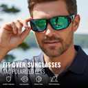 Myiaur Polarized Fit Over Glasses Sunglasses for Men Women, Trendy Wrap Around Sunglasses UV Protection for Driving (2 Pack)