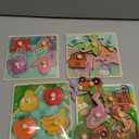 Wooden Peg Puzzles for Toddlers 1-3, Kids' Educational Preschool Peg Puzzle Toy, Set of 4 Toddler Puzzles - Farm, Dinosaur, Fruit and Marine Animals, Ideal Gift for Ages 1 2 3 Boys and Girls