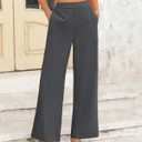 BTFBM Women High Waisted Wide Leg Pants Spring 2026 Business Casual Work Pants Loose Office Palazzo Trousers Pockets
