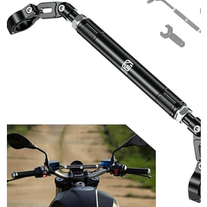 Aluminum Alloy Cross Bar for Motorcycle, Length Adjustable Design Handlebar Extender Extension, Motorcycle Balance Bar Reinforce Lever Compatible with Handlebar 22mm in Diameter 