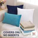 Simmore Decorative Summer Throw Pillow Covers 20x20 Set of 2, Soft Natural Plush Flannel Double-Sided Fluffy Couch Pillow Covers for Sofa Living Room, Navy Blue