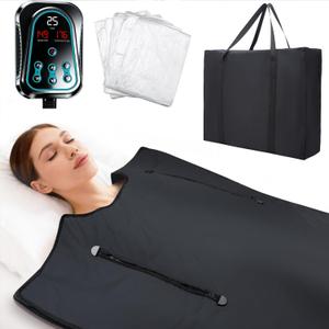 GENERAL ARMOR Dual-Zone Far-Infrared Sauna Blanket for Home Wellness – 176°F Fast Heating, Full-Body Detox, Muscle Recovery & Relaxation, Adjustable Temperature Timer, Portable