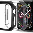 Bumper Case for Apple Watch Series 9 Series 7 8 41mm, Slim Shockproof Protective Bumper Cover for iWatch S9/S8/S7 Accessories 41mm, Black+Clear
