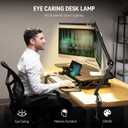 SKYLEO Desk Lamp for Home Office, Eye Comfortable LED Desk Light for Long Hours, Adjustable Swing Arm with Memory Function, Black