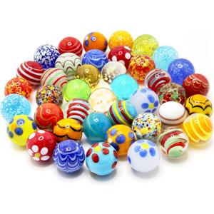 30 PCS Glass Marbles for Kids, 25 Colorful Assorted Marbles and 5 Glow in The Dark Marbles Games and Marble Run Accessories for Boys and Girls, Beautiful Marbles Bulk for Home Decoration