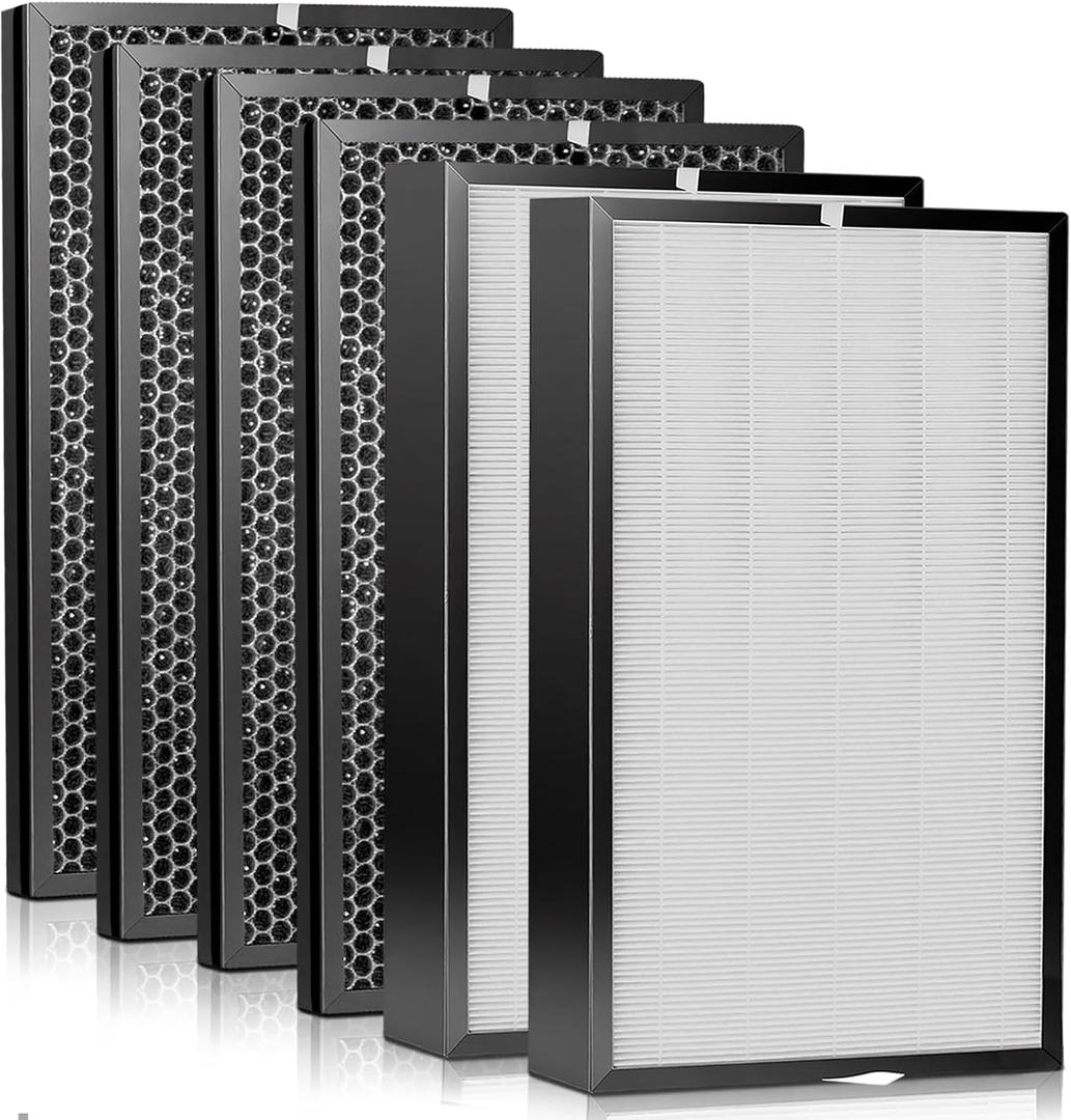 5000 Filter Replacement Set Compatible with AD5500 Air Purifier (2 Premiu Filters + 4 Carbon Filters) 6-Pack AD5000 Replacement Filters