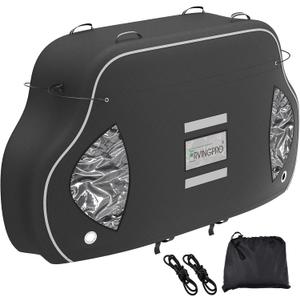 Bike Cover for Transport on Rack - Bike Cover for 2 Bikes on Rear Bike Rack, 600D Oxford Bicycle Cover Waterproof Outdoor Storage or Transportation for RV/ SUVS, with 2 Bungee Cords (XL)