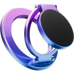 SUPERONE Magnetic Ring Holder for Dual-Side Magnetics, Removable Gym Phone Grip with Kickstand for iPhone 17/16/15/14/13/12 Series MagSafe Case All Phones Compatible with Magnetic Car Mount - Colorful