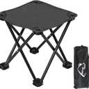 Wind Tour Portable Folding Camping Stool Outdoor Camping Lightweight Samll Chair for Fishing Hiking Gardening and Beach with Carry Bag (Medium Black -1)