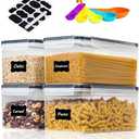 stusgo Airtight Food Storage Containers with Lids, BPA-Free Plastic Canisters for Pasta, Spaghetti & Kitchen Pantry Organization 4pcs (3.2L)