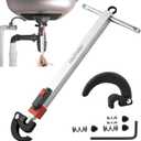 HAUTMEC 11-18inch Telescoping Basin Wrench, Sink Faucet Wrench for Tight Spaces with Replaceable Jaws Capacity 1-1/4''to 2-1/2", Plumber Wrenches for Faucet Hex Nuts Install and Repair Under Sink