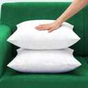 Extra Thick and Full Set of 2 Plump Cotton Fabric Throw Pillow Inserts, Overfilled Cushion Filler, 20 X 20 Inches