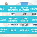 ACOMUZI Inflatable Water Trampoline, Heavy Duty Water Trampoline for Lake, Inflatable Trampoline for Lake, Lake Trampoline for Water with Ladder Ropes for Pool Ocean No Pump, 6ft