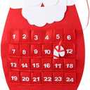 D-FantiX Santa Christmas Advent Calendar 2025, 3D Felt Hanging Advent Calendar Reusable Countdown to Christmas Calendar for Kids Christmas Decorations Gifts