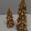 Christmas Table Decorations, Vintage Xmas Golden Resin Tree Candle Holders Set, Combined into Golden Tabletop Pine Tree for Holiday Wedding Party Mantle Fireplace Dining Room Centerpieces