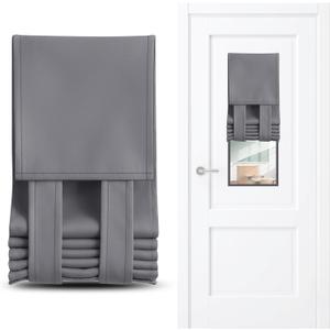 Hahafelt 4 Pcs Classroom Door Window Cover W 8 x L 36 Inch Gray Blackout Shades Curtain for Classroom Windows and Doors Privacy Shades Thermal for Offices Laboratories Rooms Home