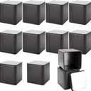 WOPPLXY 12 Pack Minimalist Black Square Metal Tea Tins, 3 Oz Loose Leaf Tea Storage Containers with Airtight Lids