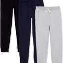 The Children's Place Boys' Active Jogger Pants (Large, Black/Navy/Heather Grey 3-pack)