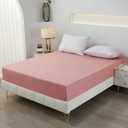 Bedding Twin Fitted Sheet,Deep Pocket,Soft Microfiber,Shrinkage and Fade Resistant,Easy Care,2 Fitted Sheet Only,Blush