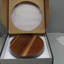 Oria Cook Large Glass Salad Bowl with Lid Set, 5.7 L Decorative Glass Mixing Bowl, Trifle and Serving Bowls with Lids as Cheese Charcuterie Board and Plate, Comes with Wood Serving Utensils