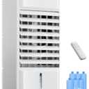 Portable Air Conditioners, 3 In 1 Swamp Cooler with 6 Ice Packs, Evaporative Air Cooler with 120Oscillation, 12H Timer, 3 Speeds, 4 Modes, Remote, Cooling Fan for Bedroom, Living Room, Office