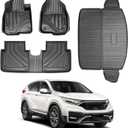 Vanseno Compatible for 2022 2021 2020 2019 2018 2017 Honda CRV Floor Mats 2 Row & Cargo Liner Trunk Mat All-Weather Rubber Mat Protector Black (Does not fit for Touring and Hybrid)