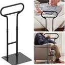 THOOUM Bed Rails for Elderly Adults Safety, Adjustable Bed Cane for Elderly, Heavy Duty Stand Assist Railing for Seniors, for Couch, Chair, Full, Twin Bed (260LBS Loading, 5 Heights, Black)