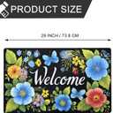 Welcome Mat 17x29 Inch Spring Summer Outdoors Indoors Front Door Mat, Low Profile Doormat for Outside Inside Home Entrance, Non Slip Rubber Back Floor Rugs for Entryway, Floral