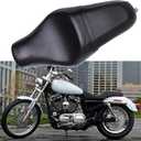 DREAMIZER Motorcycle Seat Driver Passenger Low Profile Two Up Leather Seat Compatible with Sportster Iron XL 883 1200 48 72 Chopper Bobber Cafe Racer Custom - BlackGlossy