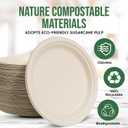 9 Inch Compostable Paper Plates (100 Pack) - Eco-Friendly Disposable Dinnerware for Parties, Microwavable & Water/Oil Resistant - 100% Biodegradable Heavy Duty Brown Plates for Events, Picnics