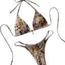 Tainehs Women's Brazillian Triangle Thong Bikini Set Sexy String Two Piece Swimsuit Bathing Suit (M)