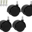 Norgail 1.5 Inch Swivel Caster Wheels Nylon 360 Degree Threaded Stem Caster Wheel, M8 x 13mm, 100lb Total Capacity, Pack of 4