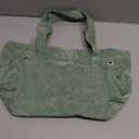 Bulyoou 2 Pcs Crochet Bag and Tote Set Corduroy Yarn Bag Crochet Tote Bag for Crochet Hooks Organizer Yarn Holder for Crochet Lovers Knitting Bag Crochet Accessories(Green)