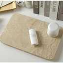 Handcrafted Natural Travertine Charcuterie Board Pastry Cheese Dessert Plate & Serving Tray Rustic Farmhouse Decor for Kitchen Coffee Table or Bathroom Organic Textured Surface 11.8" x 7.9"