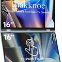 U16 Pro 16" Dual Portable Monitor Touchscreen, 1200P FHD Laptop Screen Extender with USB-A&C/HDMI, Foldable Travel Monitor for Laptop/Mac/PC/Windows, Single-Cable Dual Display, VESA Mountable