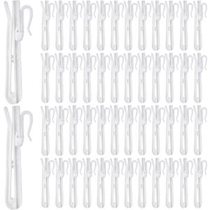 HAPY SHOP 120Pcs Plastic Pinch Pleat Curtain Hooks, 85mm Adjustable Pinch Pleat Hooks Ratchet System Curtain Pleat Hook for Window Curtain, Door Curtain and Shower Curtain